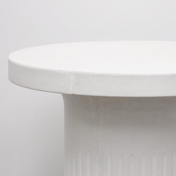 Roma Concrete Side Table - White - Humble & Grand Homestore