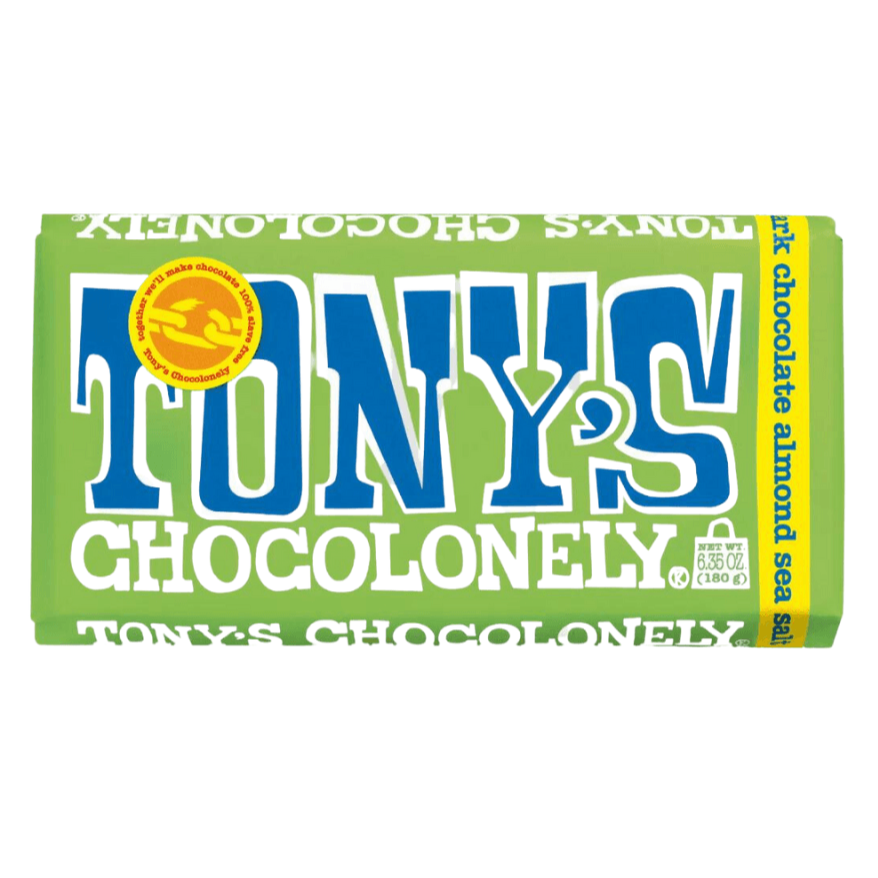 Tony's Dark Chocolate Almond Sea Salt 180g Bar - Humble & Grand Homestore
