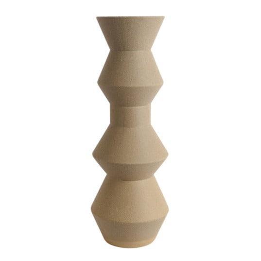 Triple Angle Ceramic Vase - Sand - Humble & Grand Homestore