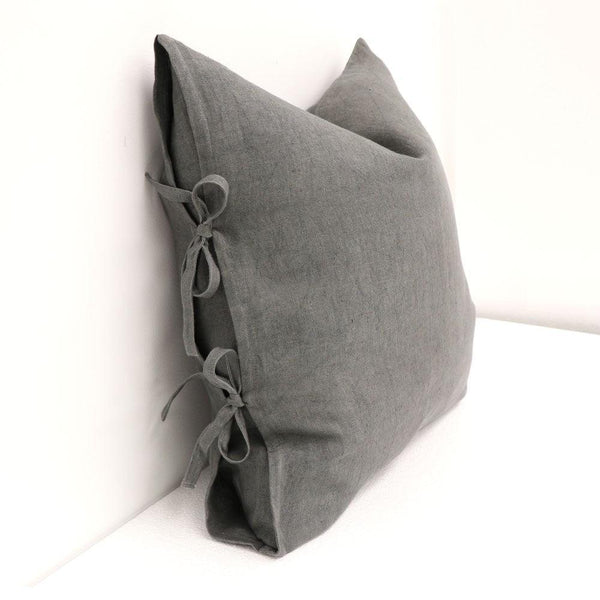 Tully Tie Cushion - Charcoal - Humble & Grand Homestore