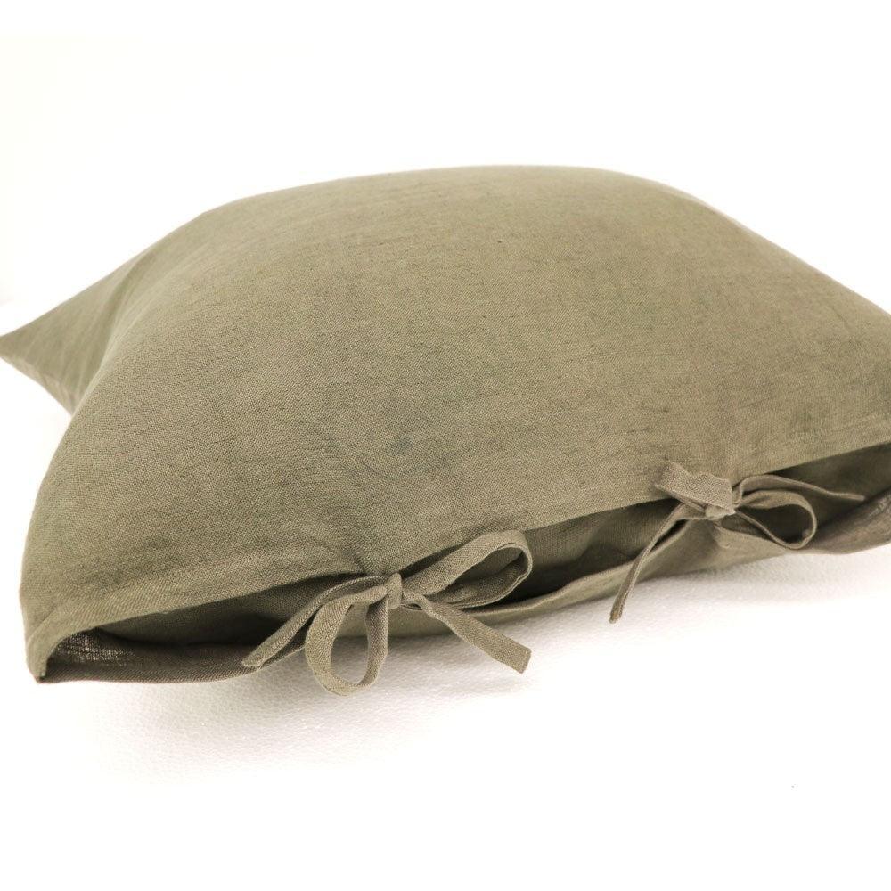 Tully Tie Cushion - Olive Green - Humble & Grand Homestore