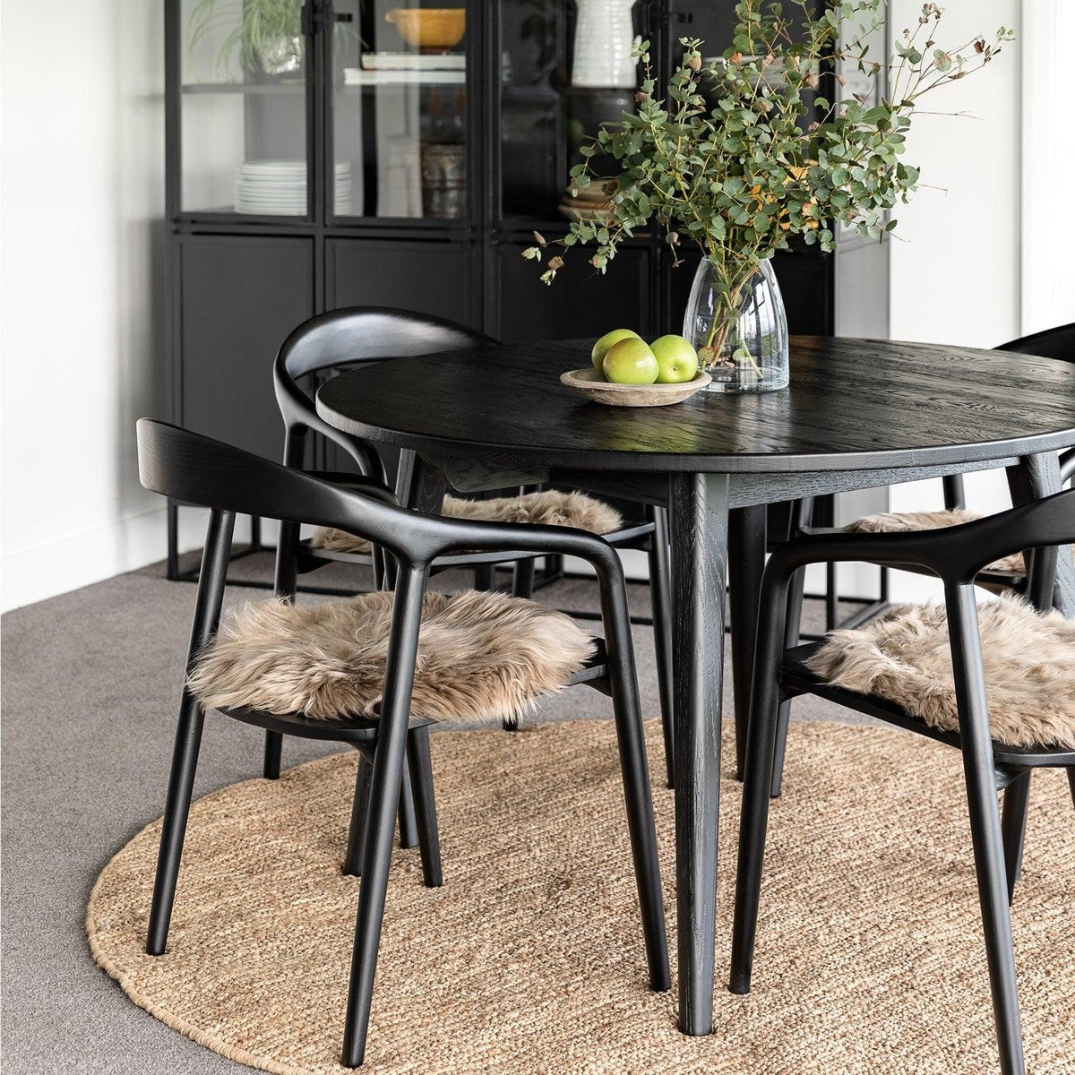 Vaasa Round Matte Black Dining Table - 150cm - Humble & Grand Homestore