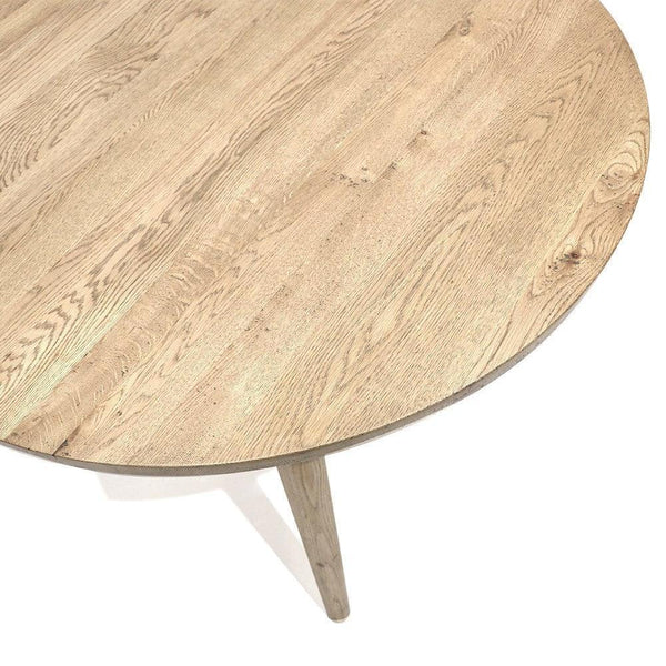 Vaasa Round Oak Dining Table - 120cm - Humble & Grand Homestore