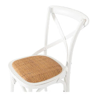 Villa X Back Dining Chair - Aged White Rattan Seat - Humble & Grand Homestore