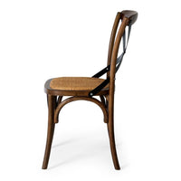 Villa X Back Dining Chair - Deep Oak Rattan Seat - Humble & Grand Homestore