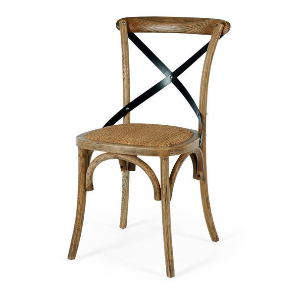 Villa X Back Dining Chair - Oak Rattan Seat - Humble & Grand Homestore