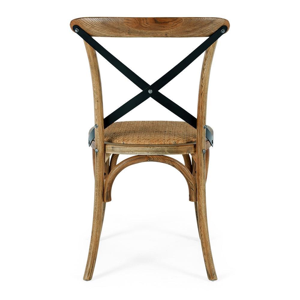 Villa X Back Dining Chair - Oak Rattan Seat - Humble & Grand Homestore