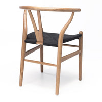 Wishbone Dining Chair - Black Rope Seat - Humble & Grand Homestore