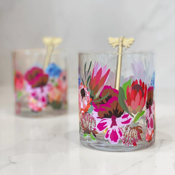 Botanic Blooms Glasses - Set of 4 - Humble & Grand Homestore