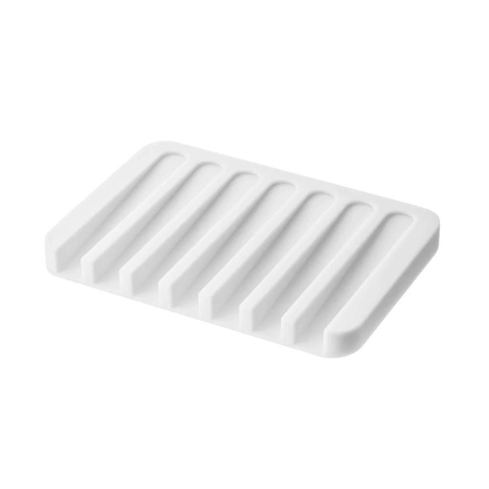 Flow Silicone Soap Tray - White - Humble & Grand Homestore